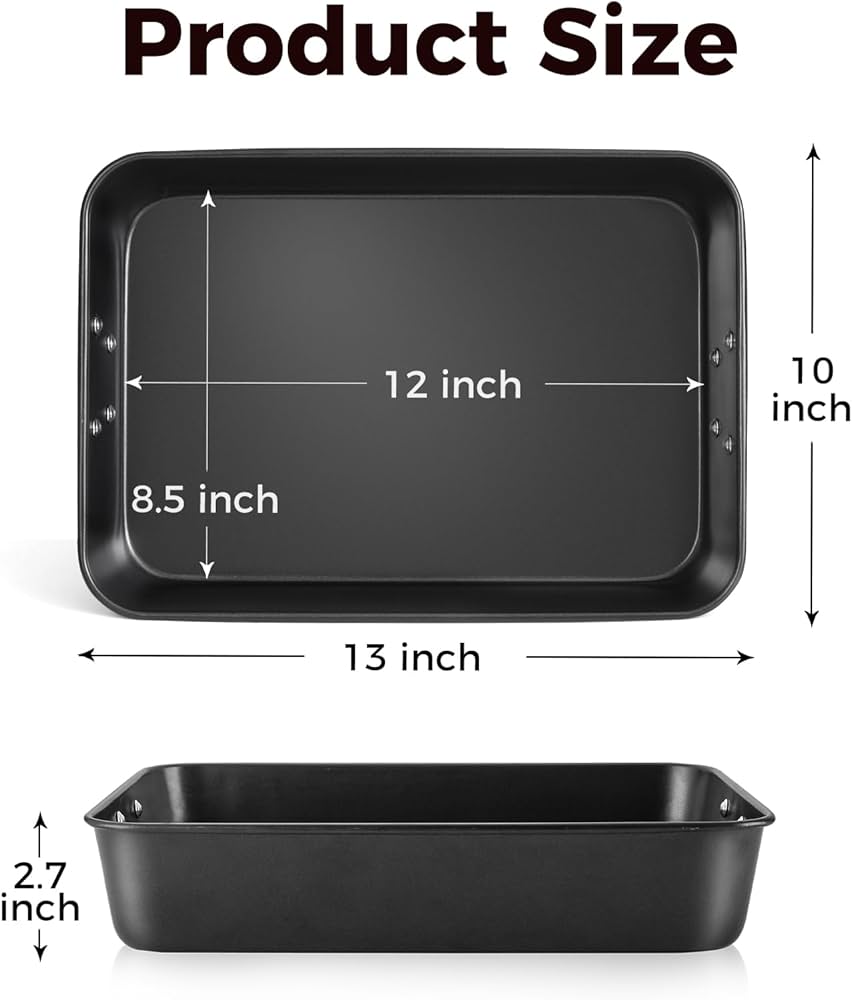 Amazon.com: HONGBAKE Nonstick Lasagna Pan 3 Inch Deep, 9x13 Baking